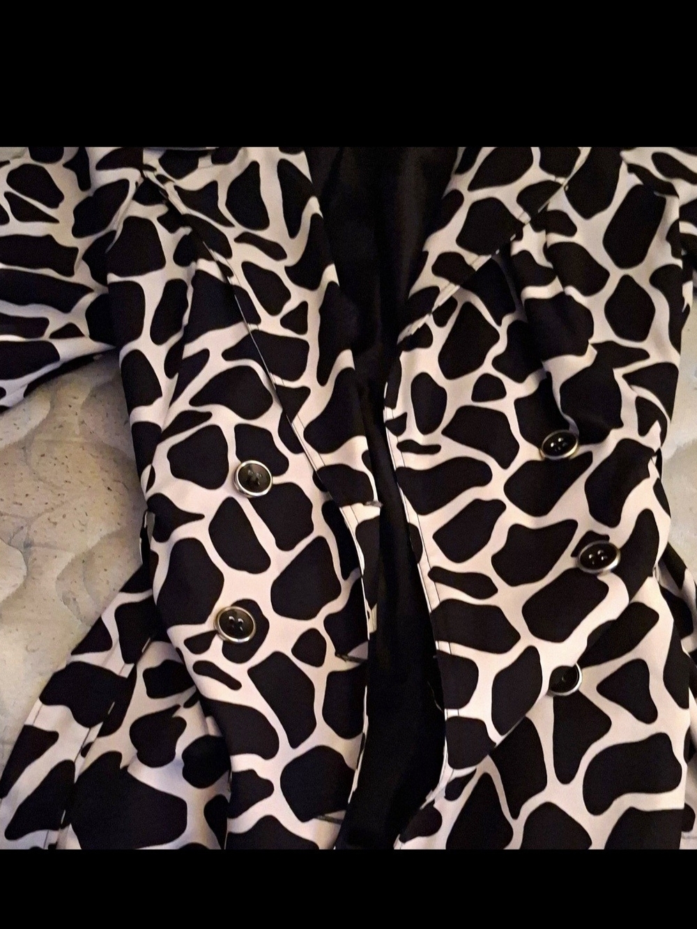 Heart Soul Black & White Printed Double-Breasted Blazer